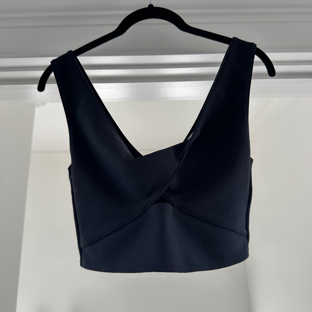 Abercrombie & Fitch Black Twist Front Crop Top Tank
